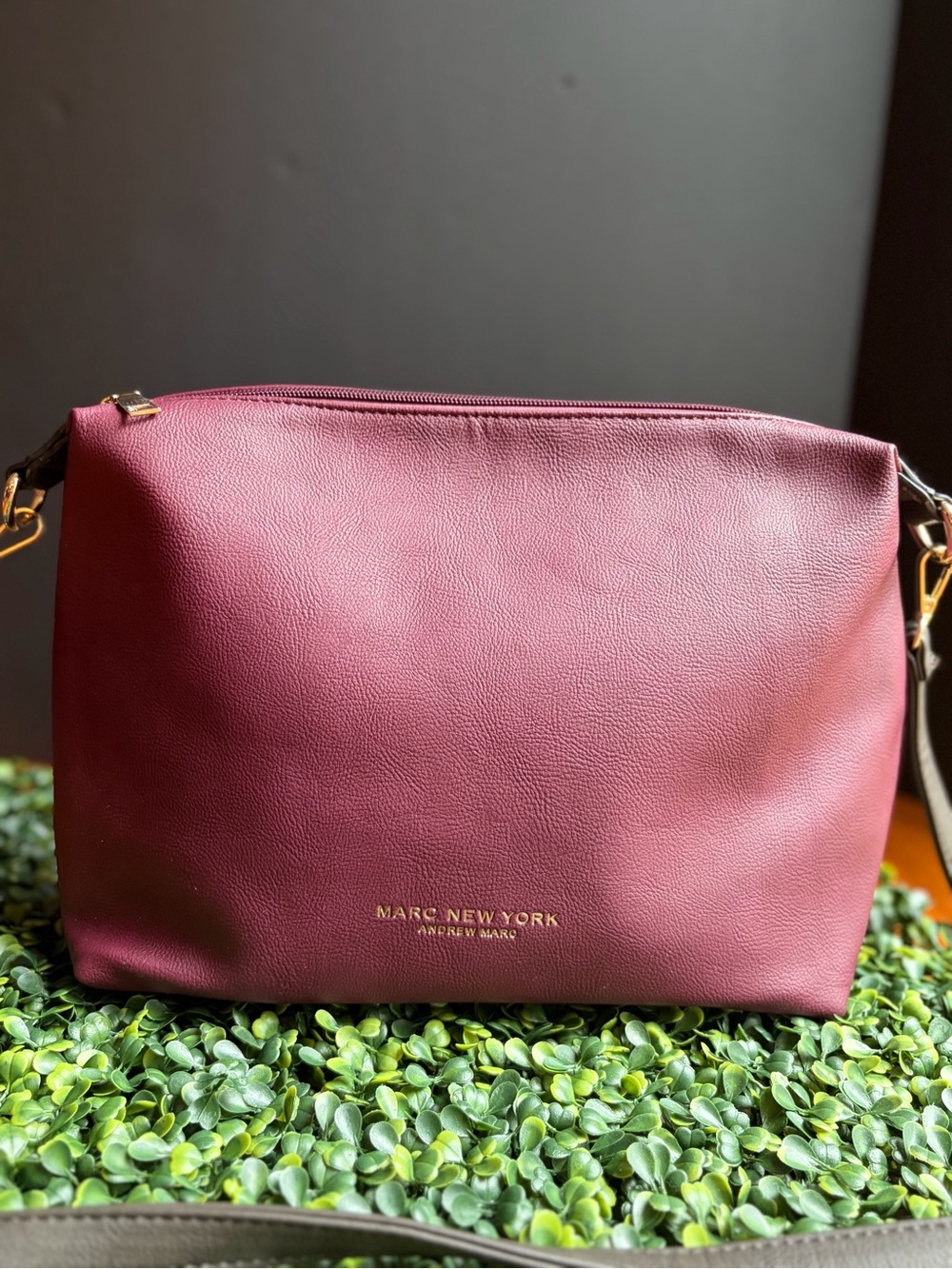Marc New York Burgundy Leather Crossbody Bag
